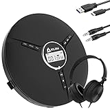 KLIM Discman mit Kopfhörer - Tragbarer CD-Player mit Kopfhörer - mit eingebautem Akku - NEU -...