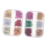 HONITANO 2 Boxen Bunte Nagelfolien Goldfolie Nagelkunst Holographische Nagelsequins Glitzerflocken...