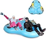 Aufblasbare Schlitten für 3 Personen Erwachsene und Kinder, 60'' Schwerlast Snow Tube mit Griffen,...