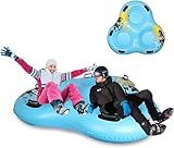 Aufblasbare Schlitten für 3 Personen Erwachsene und Kinder, 60'' Schwerlast Snow Tube mit Griffen,...