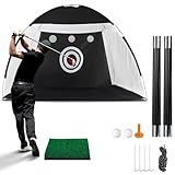 OFCASA 10x7ft Golf Übungsnetz mit Rasen, Faltbares Golf Portable Golfnetz for Garten Indoor...