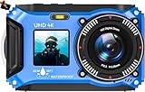 Digitalkamera, Yixinxin 4K 64MP 33FT UHD Unterwasserkamera zum Schnorcheln mit 32GB Karte...