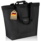 COTTARA® Einkaufstasche groß | Shopper mit Reißverschluss, verstärktem Boden und...