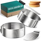 4smile Tortenzubehör - Edelstahl Torten Schneidehilfe Set, 4 Teile - Tortenboden Schneidehilfe +...