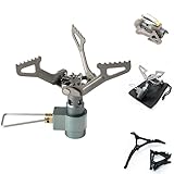 EVOCAMP kompakter Campingkocher 1.8 kW, Camping-Stove, Titan-Gehäuse Mini Gaskocher mit...