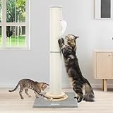 Globlazer Kratzstamm XXL, Kratzsäule Groß Stabil hoch 90 cm & 50 cm 2 IN 1 Einstellbar mit Große...