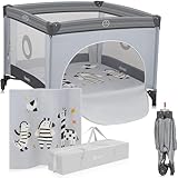 LIONELO BONNIE Laufgitter bis 15 kg, von der Geburt bis 36 Monate, Seitlicher Zugang mit...