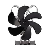 Ofenventilator mit 6 Flügeln, wärmebetrieben, langlebig, leise, effizient, Holzkaminventilator...