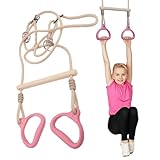 Monkey Bars für Kinder, Trapez-Kletterstange, Montage mit ergonomischen Ringen, für drinnen und...