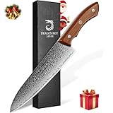 DRAGON RIOT Damastmesser, Kochmesser profi Messer, Damast Küchenmesser mit Geschenkbox,...