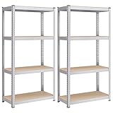SONGMICS Schwerlastregal, 2er Set, Kellerregal, Lagerregal, 40 x 80 x 160 cm, Regal mit...