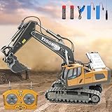 Ferngesteuerter Bagger, Spielzeug für ab 3 5 6 8 10 Jahre Junge, RC Bagger Ferngesteuert mit Metall...