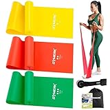 GYMERK Fitnessbänder 3er-Set, 1.8m Gymnastikband mit 3 Widerstandsstufen, Fitnessband mit Türanker...