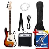 Rocktile Groover's Pack PB E-Bass Komplettset Sunburst (Verstärker, Tasche, Kabel, Gurt,...