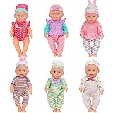 deAO 6 Puppenkleider Set, Puppenkleidung Outfits für 30 cm 33CM 35CM 36CM Neugeborene Babypuppen...
