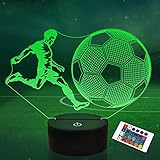 Lightzz Fußballgeschenke für Kinder, Fußball 3D Illusion Lampe Fußball Nachtlicht mit...