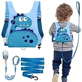 Dr.meter Kinderleine, Anti-Verlust-Rucksack mit 1.2M 360° Drehbarem Sicherheitsgurt 3-in-1...