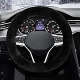JKITNHJOT Winter Lenkradbezug, 37-39cm Universal Auto Lenkradabdeckung, Plüsch Lenkradbezug,...