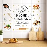 ANHUIB 44 Stück Küche Wandaufkleber,Küche Spruch Wandtattoo,Selbstklebend Küche Chef...