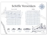 PICTALOO Schiffe Versenken Spielblock Set, Flottenmanöver mit 50 Blatt pro Block DIN A5, Reisespiel...