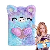 Bear Plüsch-Tagebuch | Niedliches Notizbuch mit Schloss und Schlüsseln - Kinder-Tagebuch, Schule,...