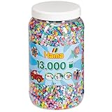 Hama Perlen 211-50 Bügelperlen-Dose mit ca. 13.000 Midi Bastelperlen mit Durchmesser 5 mm im...
