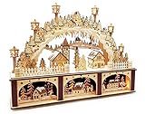 Wichtelstube-Kollektion XL 3D LED Schwibbogen mit Podest Weihnachtsdorf Lichterbogen Schwippbogen...