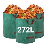 Velway Gartensack 3x272L Gartenabfallsack Laubsack - Stabil Selbststehend mit 4 Griffen, Robust &...