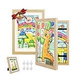 Hipsignal Kinder Bilderrahmen, 2 Stück A4 Befüllba Bilderrahmen für Kinder mit Frontöffnung und...