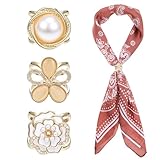 DOPENSPI 3 Stück elegante Schalringe für Damen, goldweiße Schalschnalle, Tuchring, Schnalle,...