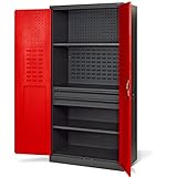 Jan Nowak Werkzeugschrank TC02AM Werkstattschrank mit Schubladen Flügeltüren Metallschrank 3...