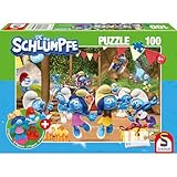 Schmidt Spiele 56523 Die Schlümpfe, Verschlumpfte Party, 100 Teile Kinderpuzzle, inklusive 2...