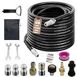 Rohrreinigungsschlauch Set 10m, 400 bar 140°C, mit Adapter und Düsen, Universal Rohrreinigungsset,...