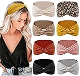 Haarbänder Damen Breite Stirnband Sommer Elastische Weiche Haarband Boho Gestrickt Design...