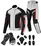 Vaster Moto Motorradkombi für Herren, wasserdichte Motorradjacke mit Hose und Handschuhen,...