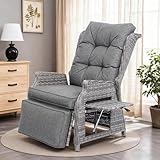 COMLAX FIELD Gartensessel mit Liegefunktion Wetterfest, Relaxsessel Verstellbar, Relaxliege für...