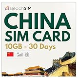 BeachSIM China SIM-Karte für 30 Tage. 10 GB mit 4G/5G-Netz. Einfaches Aufladen. Schnelle...
