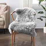HEQUN Faux Lammfell Schaffell Teppich Kunstfell Dekofell Lammfellimitat Teppich Longhair Fell...
