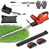 Akku Heckenschere Profi Hecken 21V, Elektro Heckenschere mit akku, 51cm Schnittlänge, 17mm...