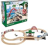 BRIO World 33512 Großes BRIO Bahn Reisezug Set - Eisenbahn mit Bahnhof, Schienen und Figuren -...