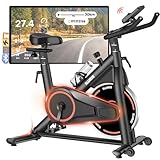 Heimtrainer Fahrrad mit App, Leises Hometrainer mit Verbessertem LCD-Monitor, Ergometer Spinning...