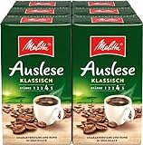 Melitta Auslese Filter-Kaffee 6 x 500g, gemahlen, Pulver für Filterkaffeemaschinen, starke...