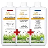 aquabasics Aquarium 3er Starter- & Pflege-Sparset für den perfekten Start, bei Neueinrichtung und...