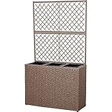 STILISTA® Blumentopf aus Polyrattan mit 2 Rankgittern und 3 herausnehmbaren Innentöpfen, in 4...