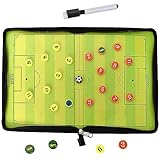 Tragbar Taktikmappe Fussball Coach Board, FaltbarDoppelseitige Fussball Taktiktafel, Trainer...