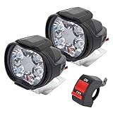 2 Stück Universal-Scheinwerfer für Motorrad, wasserdicht, 6 LEDs, Motorrad-Scheinwerfer,...