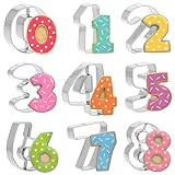 9-teiliges Zahlen-Ausstechform Set (0-9) aus Edelstahl –ca 5 cm Backformen für Kekse, Plätzchen...