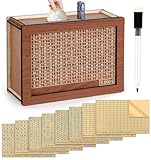 Spardose aus Holz mit 1 wasserlöslicher Stift und 8 Aufklebern(500€-10000€), Retro Sparbüchse...