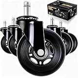 Huracan 5er-Set Bürostuhlrollen 11mm x 22mm, Universal Ersatzrollen für 99% Bürostühle &...