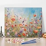 Abstrakte Blumen Malen nach Zahlen Erwachsene DIY Malen nach Zahlen Kits auf Leinwand Acrylmalerei...